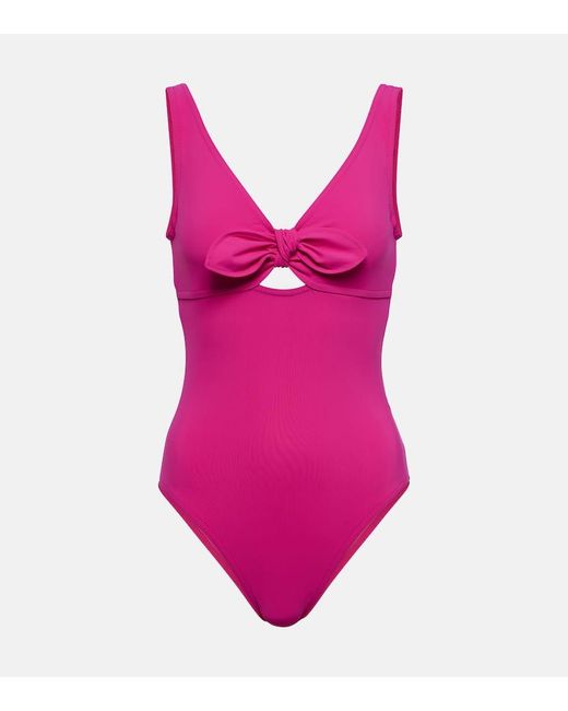 Karla Colletto Pink Bow-detail Swimsuit