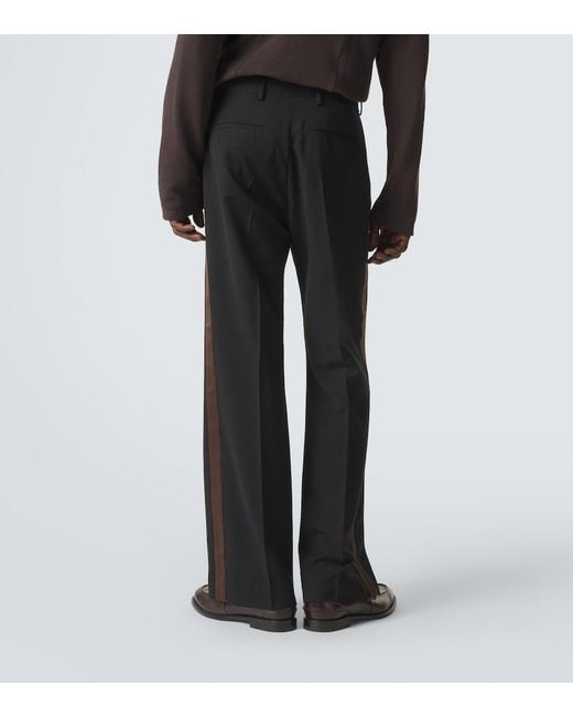 Wales Bonner Black Alto Virgin Wool Flared Pants for men