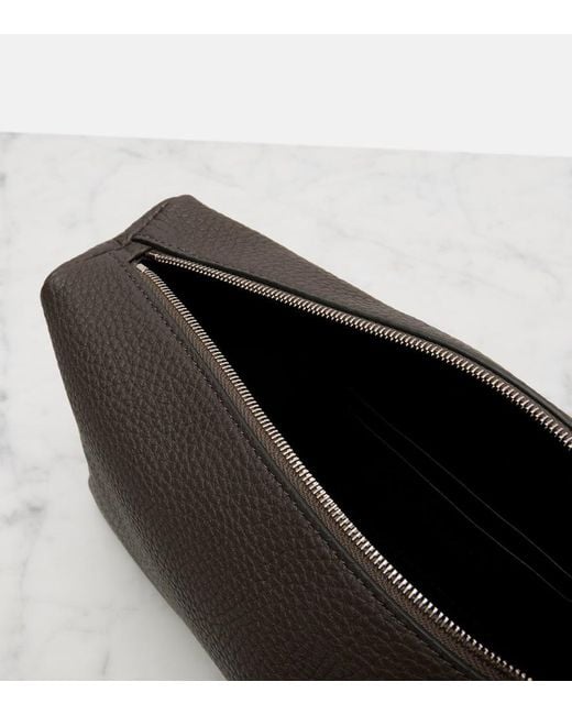 The Row Black Squared Compact Leather Clutch