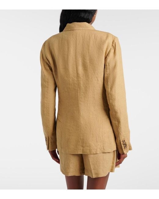 Polo Ralph Lauren Natural Double-Breasted Linen Blazer