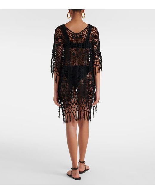 Anna Kosturova Black Kaftan Aus Haekelstrick
