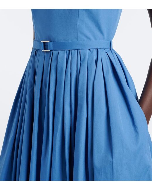 Emilia Wickstead Blue Eglantine Belted Cotton Poplin Midi Dress