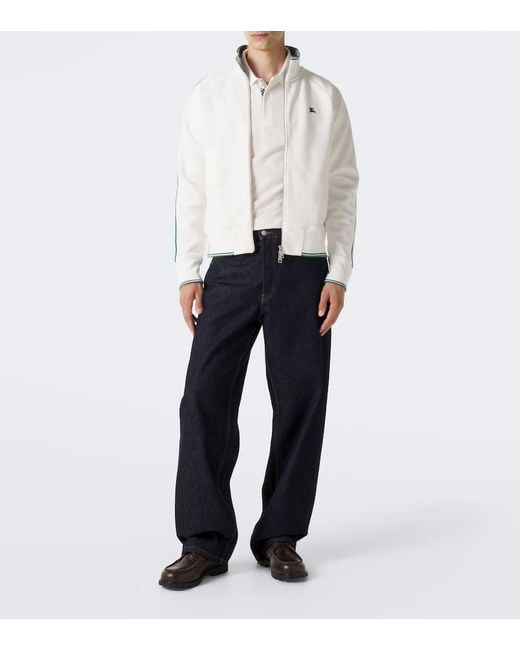 Burberry White Ekd Cotton-Blend Pique Polo Shirt for men