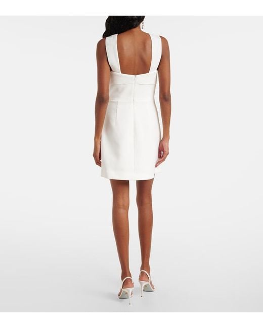 Rebecca Vallance White Hermoine Bow-Detail Crepe Minidress
