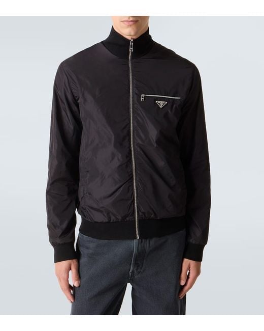 Prada Wendbare Jacke Aus Schurwolle Und Re-Nylon in Black für Herren