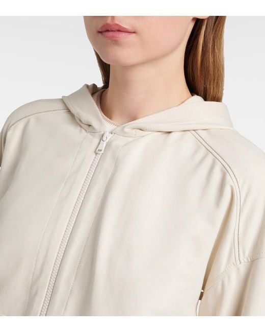 Brunello Cucinelli White Monili Cotton Hoodie