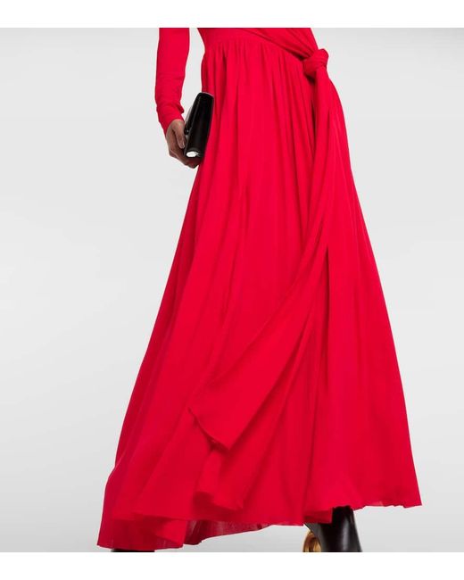Vestido largo Meret de crepe drapeado Proenza Schouler de color Red