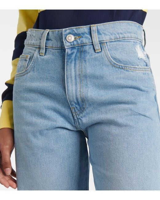 Jeans Anchos Con Piel Coperni de color Blue