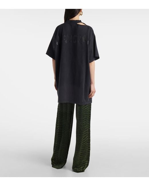 Camiseta Oversized De Algodon Balenciaga de color Black