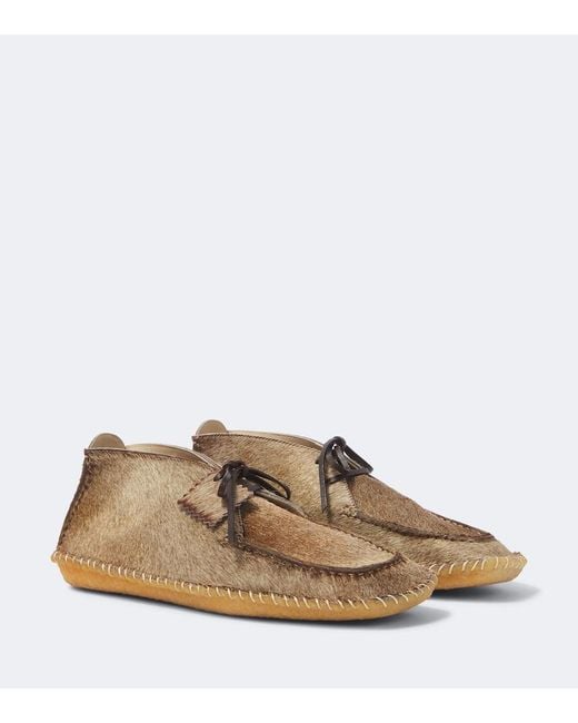 Lemaire Brown Calf Hair Desert Boots for men