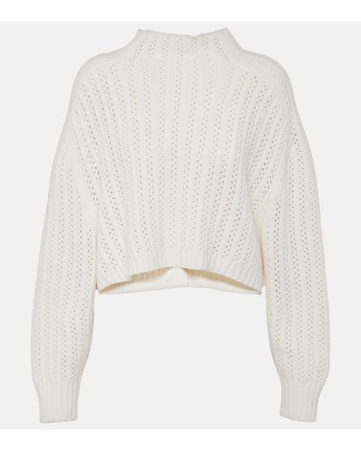 Max Mara White Hodeida Wool And Cashmere Sweater