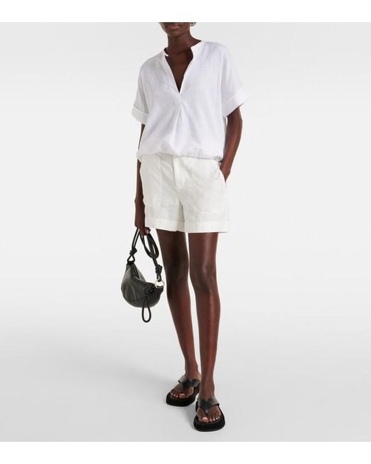 Vince White Hemp Bermuda Shorts