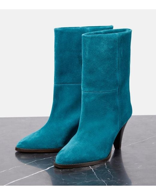 Isabel Marant Blue Rouxa Suede Ankle Boots