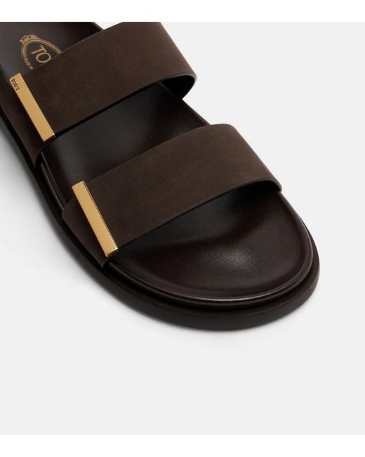 Tod's Black Suede Slingback Sandals