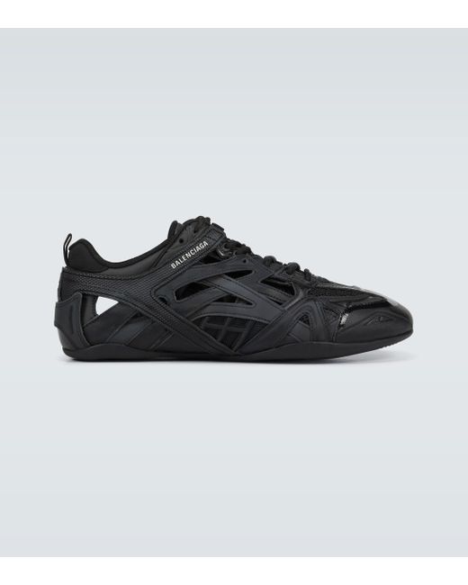 Balenciaga Black Men's Drive Mesh And Woven Mid-top Trainers for men
