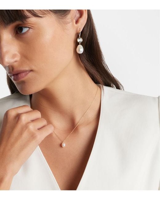 Mateo White 14Kt Pendant Necklace With Pearl And Diamond