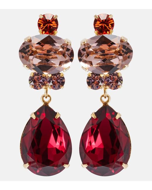 Jennifer Behr Red Catherine-Plated Drop Earrings
