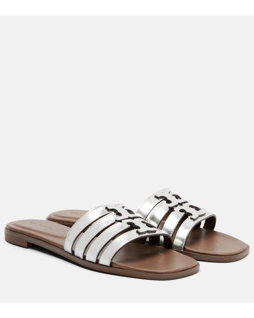 Tory Burch Metallic Leather Slides