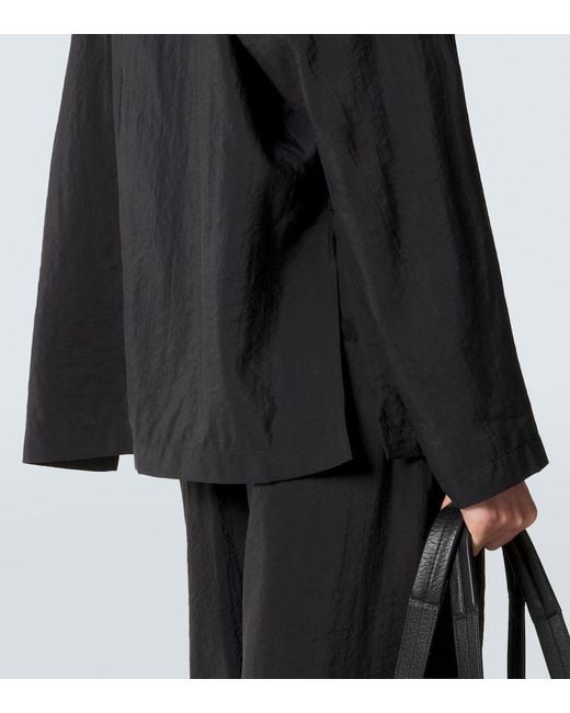 Lemaire Black Silk-Blend Shirt for men