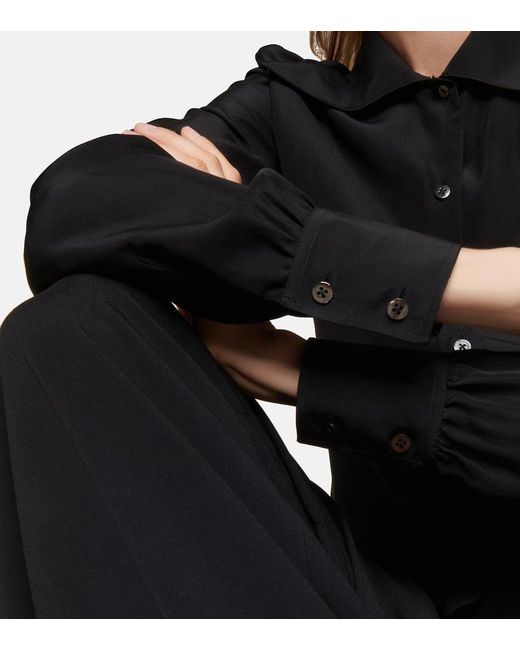 Camisa Conan en crepe de china de seda The Row de color Black