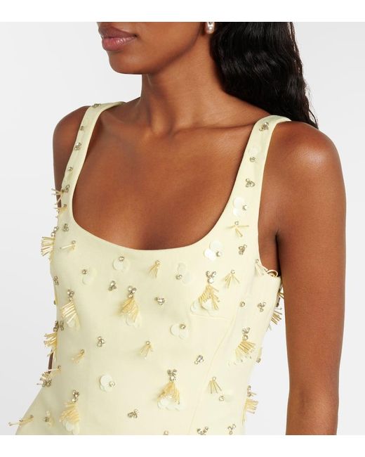 Jonathan Simkhai Metallic Briella Embellished Crepe Gown