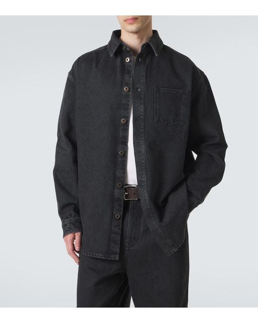 Loewe Black Anagram Denim Overshirt for men