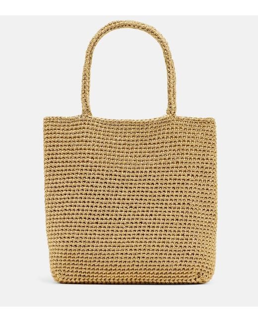 The Row Natural Cecily Small Metallic-Effect Tote Bag