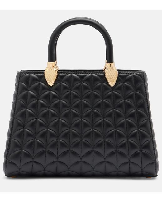 BVLGARI Black Serpentine Day Duo Medium Leather Top-Handle Bag