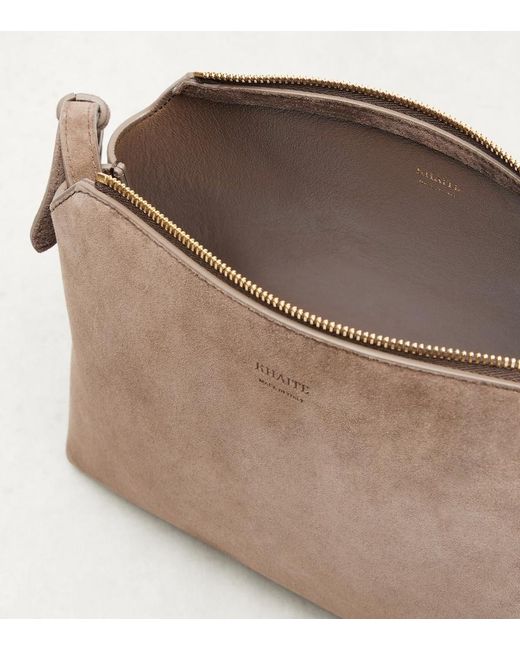 Khaite Brown Lina Suede Crossbody Bag
