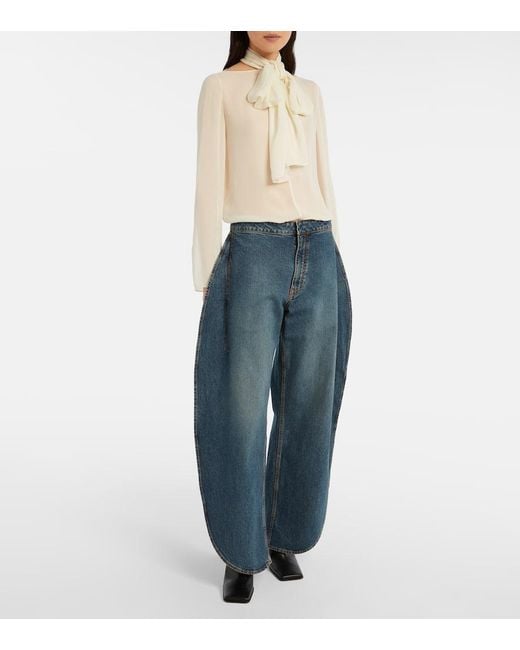 Alaïa White Schluppenbluse