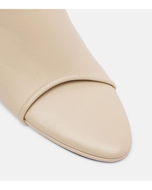 Christen Natural Strap Stretch 75 Leather Wedge Mules