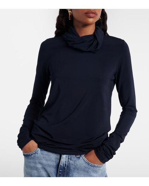 TOVE Blue Lisette Jersey Turtleneck Top