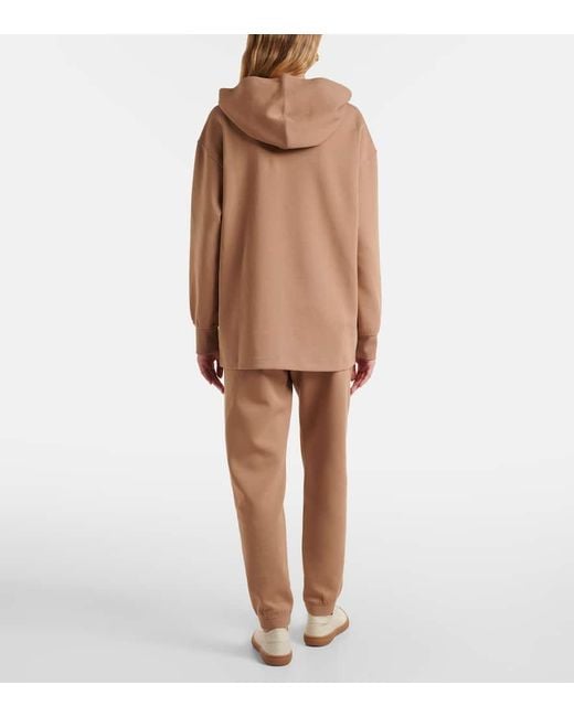 Max Mara Natural Bestickter Hoodie Aus Einem Baumwollgemisch