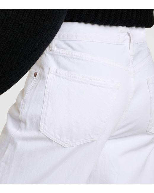 Agolde White Low Slung Baggy Wide-leg Jeans