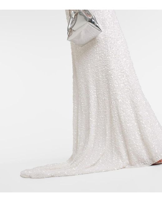 Bridal - Abito lungo Nora in seta con paillettes di Jenny Packham in White