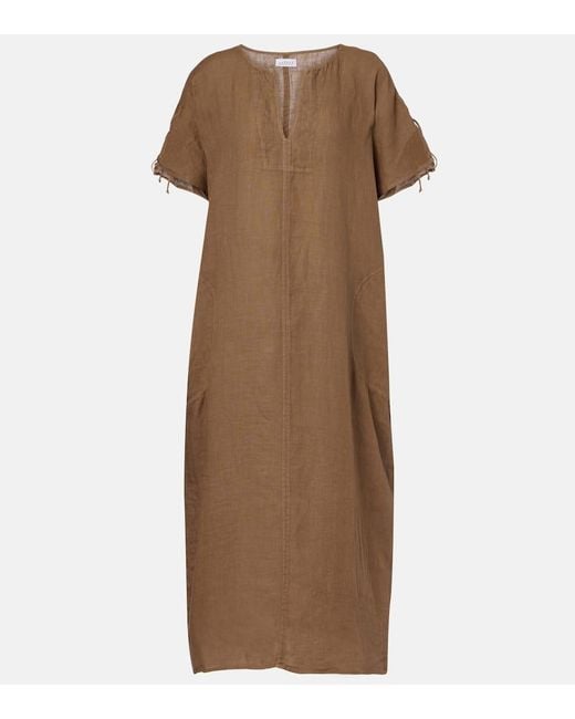 Velvet Brown Maeve Linen Kaftan