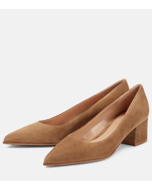 Gianvito Rossi Brown Piper Suede Pumps
