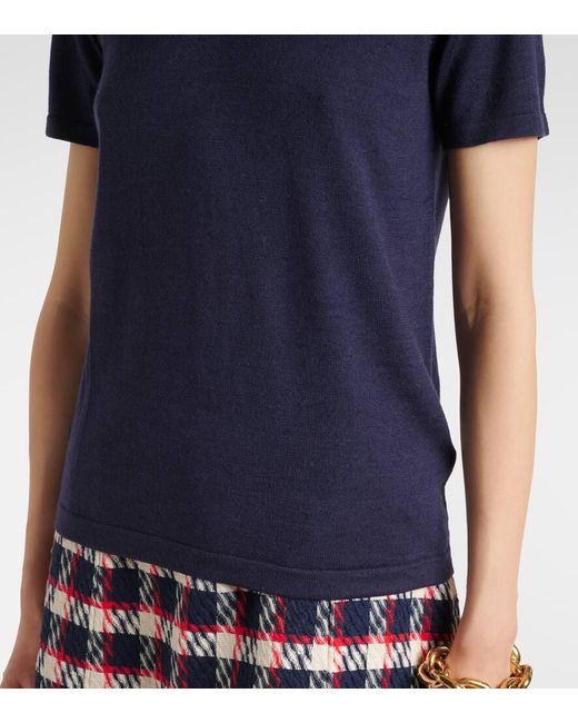 Pull En Laine Et Soie Carolina Herrera en coloris Blue