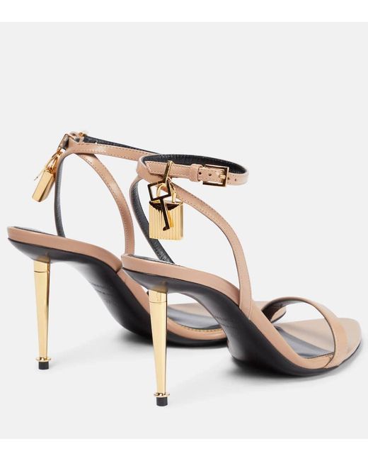 Tom Ford Brown Padlock 85 Leather Sandals