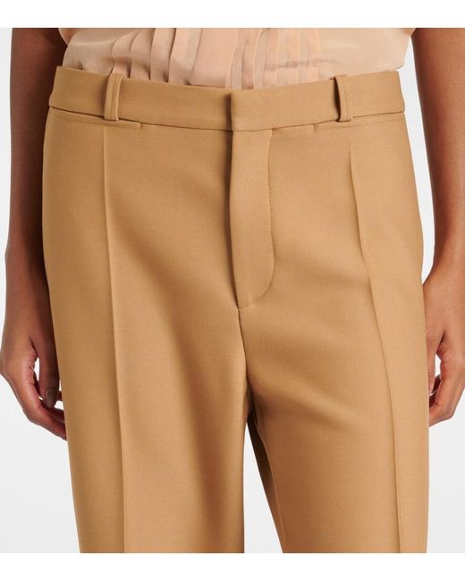 Chloé Natural Wool Grain De Poudre Flared Pants