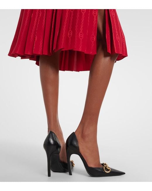 Gucci Black Boulevard Horsebit Leather Pumps