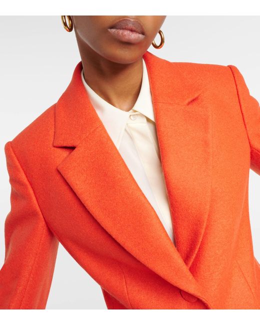 Chloé Orange Felted Wool And Cashmere Jersey Blazer