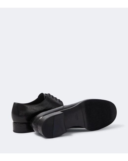 Prada Black Leather Derby Shoes for men