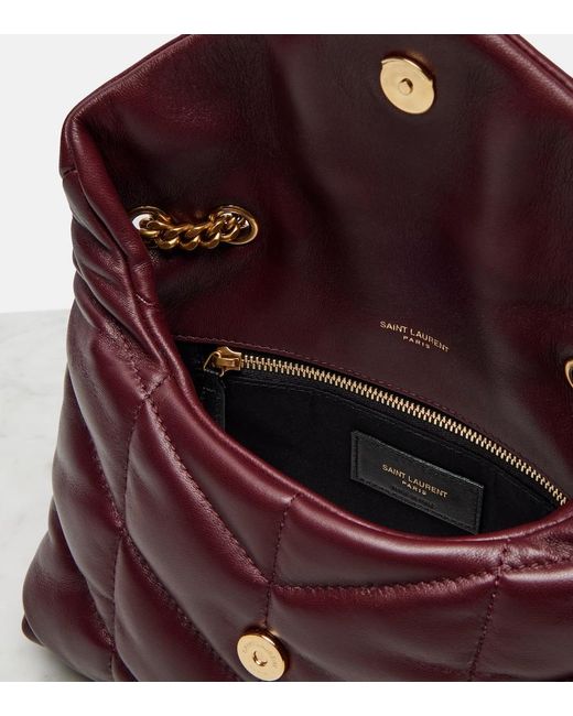 Saint Laurent Purple Toy Puffer Leather Shoulder Bag