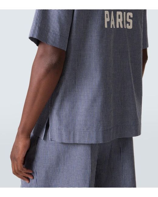 Givenchy Blue Checked Cotton Bowling Shirt for men