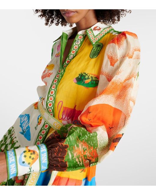 Vestido camisero Paradiso con estampado gráfico ALÉMAIS de color Multicolor