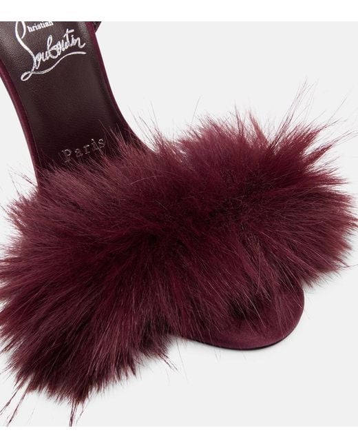 Christian Louboutin Red Patchoulina 100 Crepe Satin Sandals