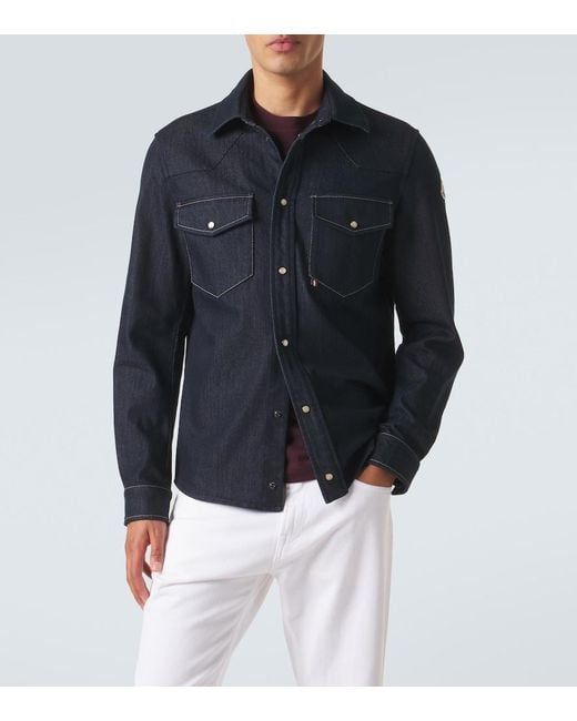 Moncler Blue Denim Shirt for men