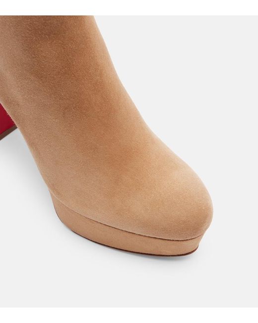 Christian Louboutin Brown Loo Booty 130 Suede Platform Boots