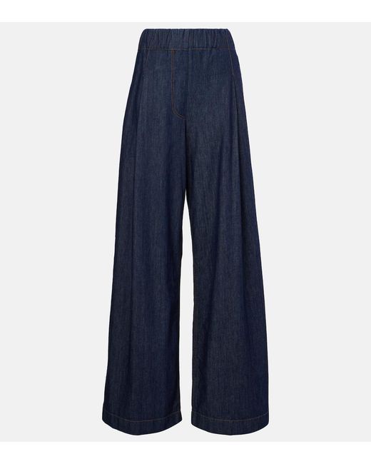 Dries Van Noten Blue High-Rise Wide-Leg Jeans